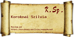 Koroknai Szilvia névjegykártya