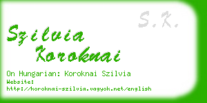 szilvia koroknai business card